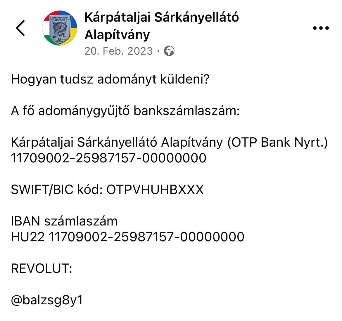 ☝️Fegya írt nekünk, hogy nagy szükségük van matracokra a fronton. 

Gyűjtsünk össze 100 matracot az ukrán frontra a hideg tél előtt! Segítsük azokat a kárpátaljai hősöket, akik Európát és a demokráciát védik, hogy ne kelljen a veszély mellett még fagyoskodniuk is, amikor mi a