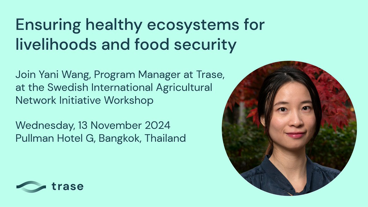 📢Yani Wang, program manager, will join the <a href="/SIANIAgri/">SIANI</a> on 13 November, for a session on ‘Ensuring healthy ecosystems for livelihoods and food security’.

🌳Learn how Trase data can be used to address #deforestation⤵️
siani.se/event/siani-re…