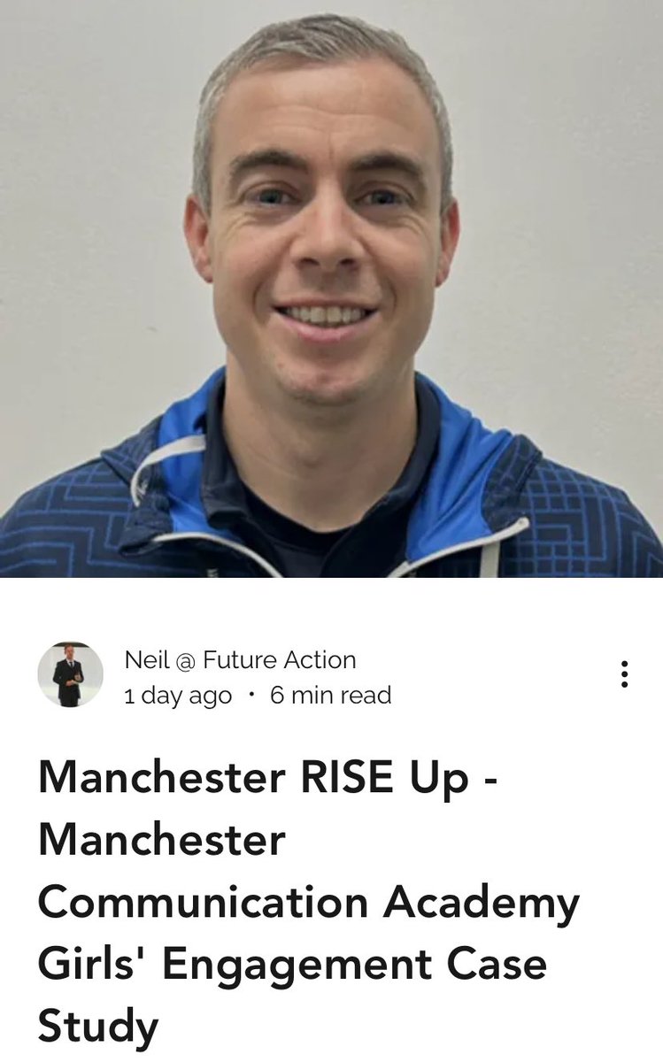 neilfutureact's tweet photo. 🚨 Manchester Communication Academy Case Study
🧠 Discover how the brilliant team at @ManComAcademy increased Year 9️⃣ girls' mental wellbeing by 6️⃣3️⃣% in just 4️⃣ weeks through PE, as part of the Manchester RISE Up programme.
🔗 https://t.co/IIrR2WAcwI 
🙏
@joe_neild @vickycurran7 https://t.co/barsxFz2pI