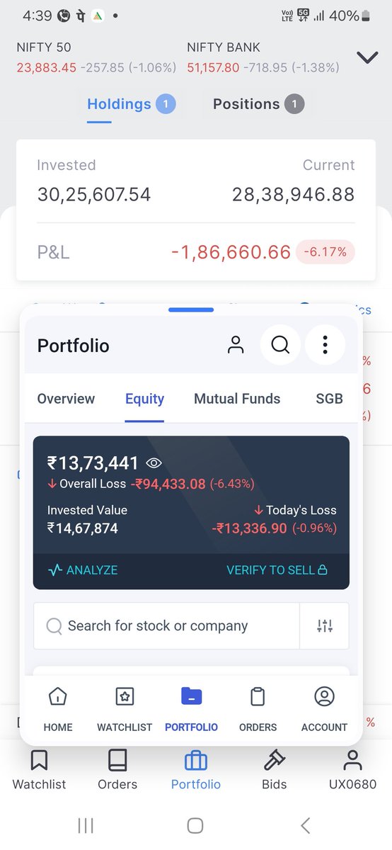 stocky_bhai's tweet photo. Day 11 Unrealised Profit/Loss
12/11/2024
#profitloss #portfolio #portfoliotoday #niftycrash #Nifty50 https://t.co/bAvKUV8niF