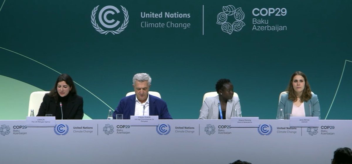 LIVE at <a href="/COP29_AZ/">COP29 Azerbaijan</a> w/ Report launch w/ <a href="/FilippoGrandi/">Filippo Grandi</a> &amp; Grace Dorong: "No Escape: On the Frontlines of Climate Change, Conflict and Displacement" 

Unpacks the complexity &amp; reality of human impacts for action to Protect, Include, Invest &amp; Accelerate solutions.