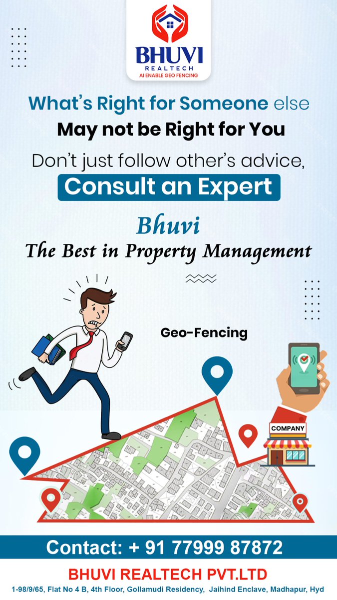 BhuviRealtech's tweet photo. What's Right for Someone else May not be Right for You Don't just follow other's advice, Consult an Expert Bhuvi The Best in Property Management

Contact: + 917799987872

#propertydevelopment #property #bhuvirealtech #sirasanagandlasreenivasulu #propertymanagementservices https://t.co/X37kmFd40T