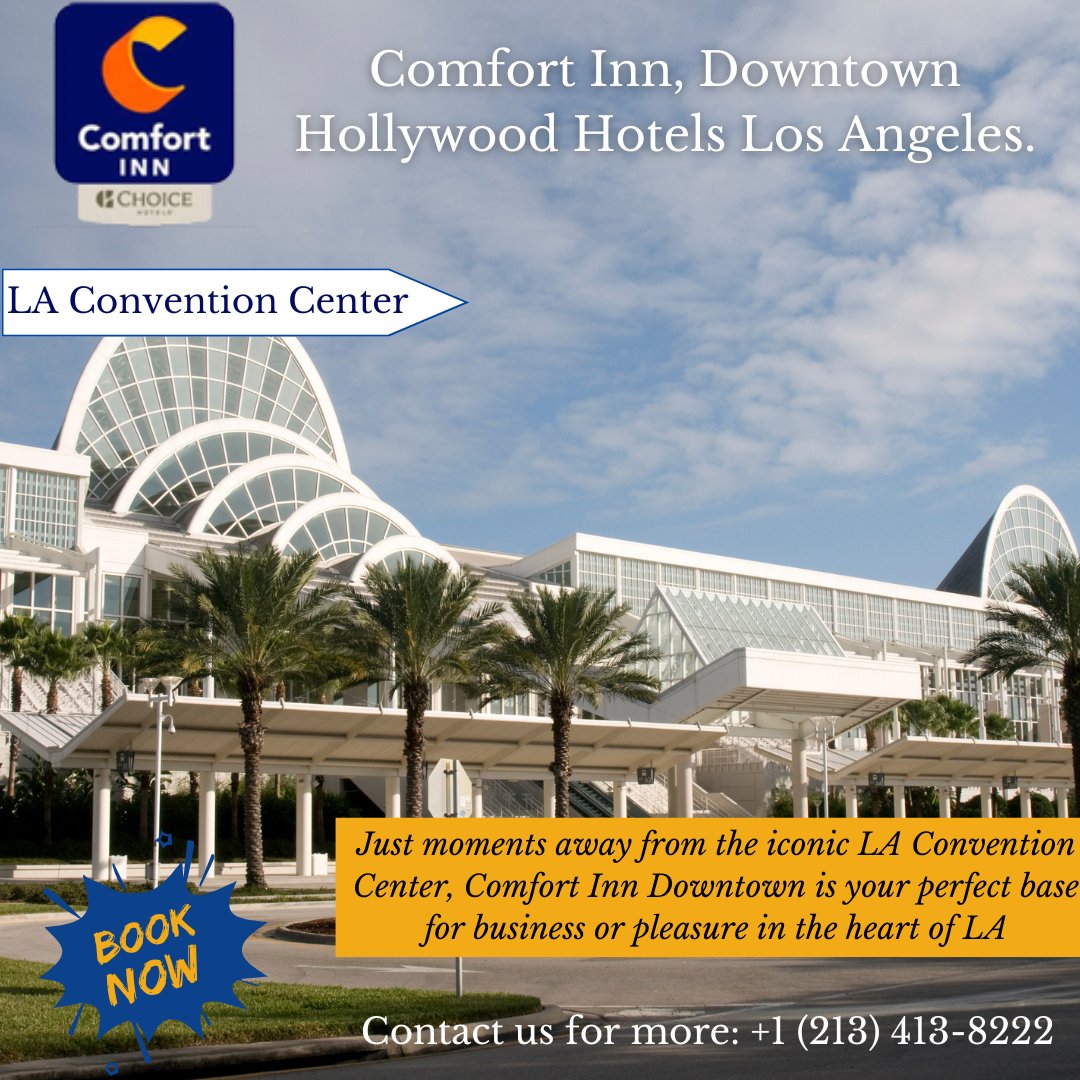 Experience the best of LA with Comfort Inn, Downtown—just a short walk to the LA Convention Center! 🚶‍♂️

 Contact us: +1 (213) 413-8222

  #ConvenientStay #LAConventionCenter #ComfortInn