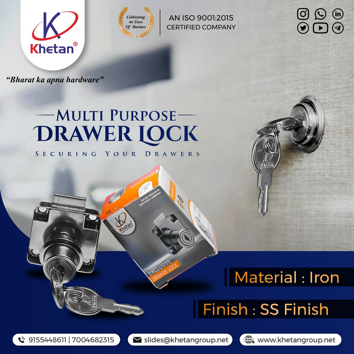 KhetanLtd's tweet image. "Secure Every Entry! 🔒 Our
multi-purpose door locks are designed for durability,
ensuring safety at every corner. #SecureHome
#MultiPurposeLock #HomeSafety #QualityLocks
#DoorSecurity"