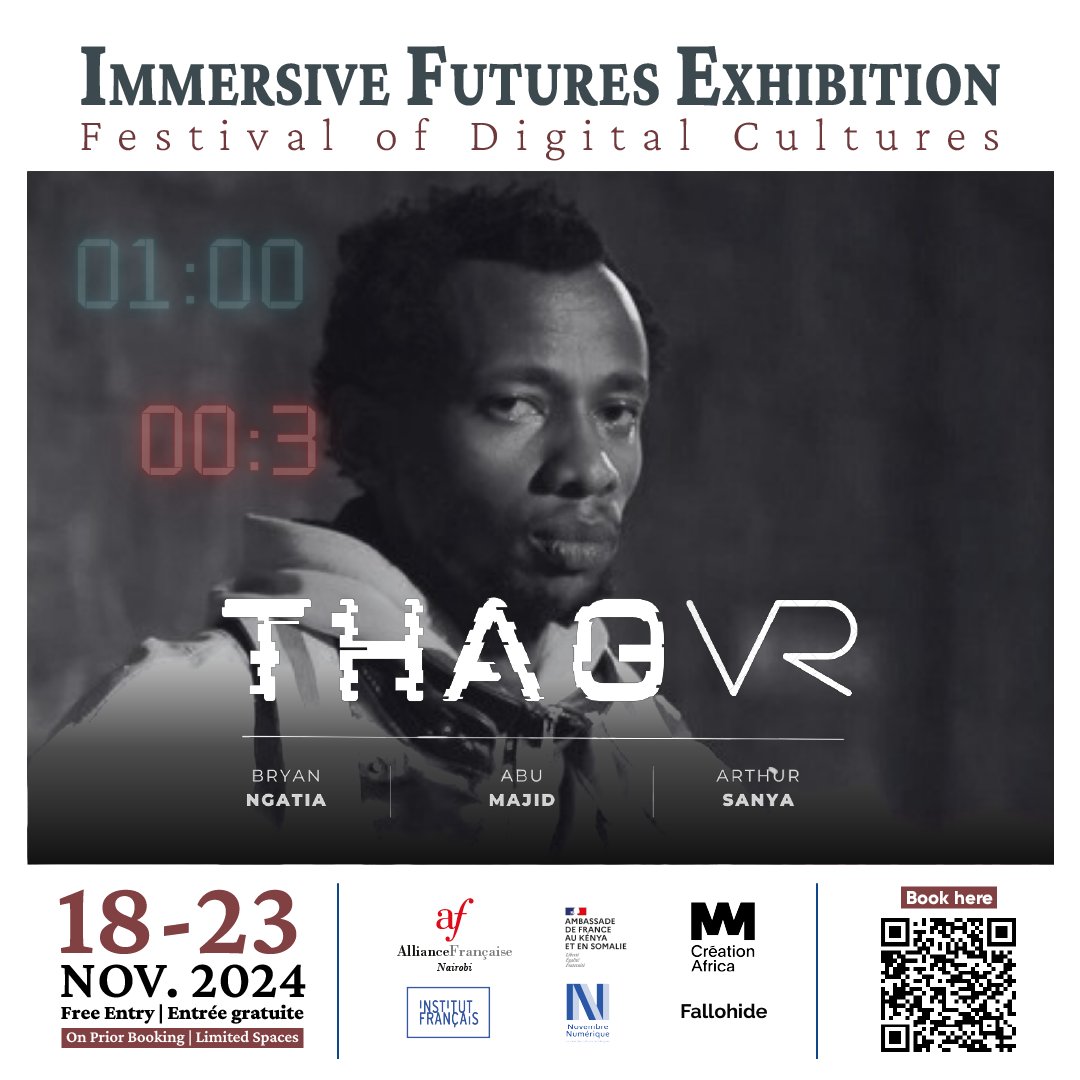 Step into the metaverse.  Experience French and Kenyan AR/VR/Mixed Media artworks that will transport and immerse you in another world.  4 very different experiences.  Book your slots here. The link is also available in our bio. 🎮 

#novembrenumerique #digitalcultures #metaverse
