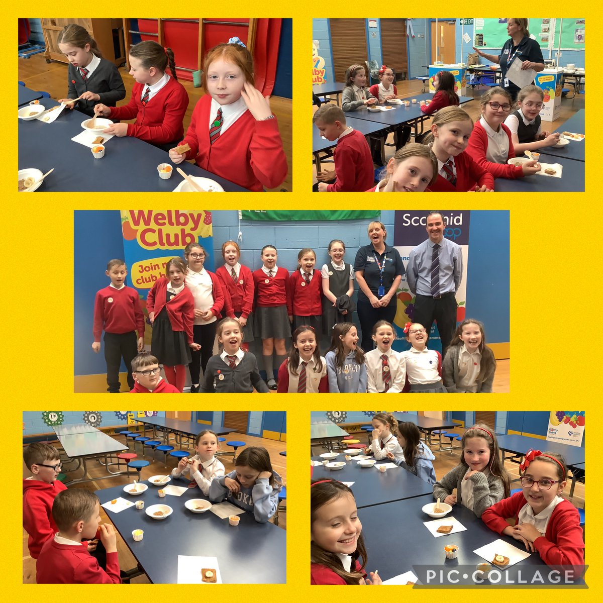 P5 had a yummytastic visit from <a href="/SGFHEALTHY/">SGF HEALTHY LIVING</a> and <a href="/Scotmid/">Scotmid Co-operative</a> where they tasted healthy breakfast options. The most popular food was <a href="/weetabix/">Weetabix</a> 💛 Thank you  for our tasty snacks and goodie packs!  <a href="/UNICEF/">UNICEF</a> #article24