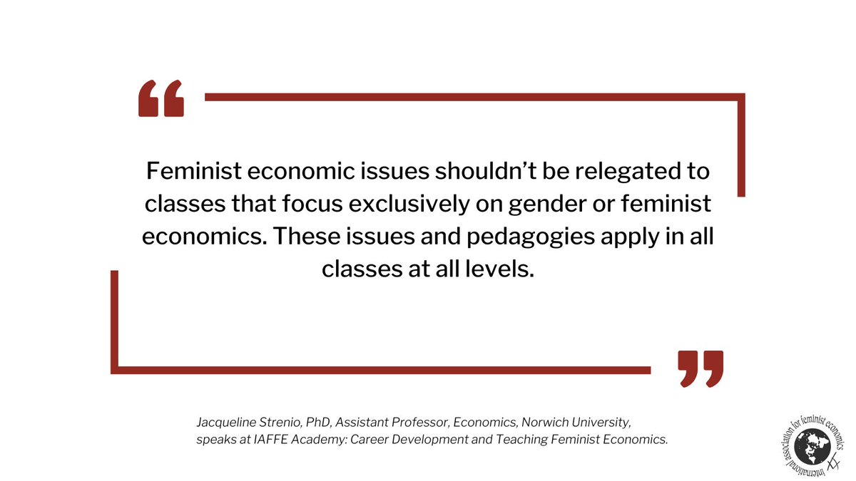 TBT to Dr. Jacqueline Strenio’s IAFFE Academy session on career development &amp; teaching feminist economics in April 2023. Watch it now on our YouTube! 
youtu.be/sBmer-XOFOM?si…

#FeministEconomics #IAFFEAcademy