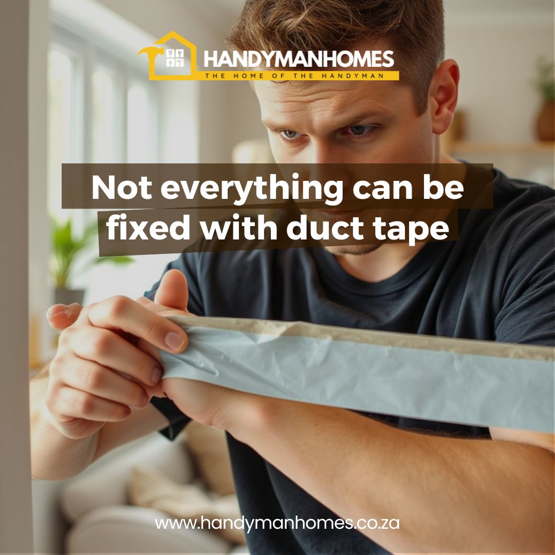 Handyman_Homes's tweet image. Why hire a handyman?

Because not everything can be fixed with duct tape. 😉 Need help with repairs around the house?

We’re here to get it done right!

handymanhomes.co.za

#HandymanHumor #HandymanJokes #CapeTown #HomeRepairs