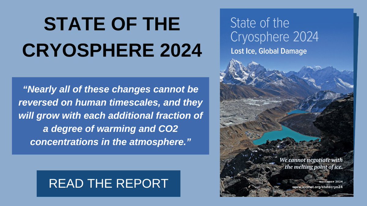 ⬇️ PUBLISHED TODAY ⬇️

The State of the Cryosphere 2024 report: over 50 leading cryosphere scientists warn of vastly higher impacts and costs to the global economy given accelerating losses in the world’s snow and ice regions.

Read here: 

iccinet.org/statecryo24/