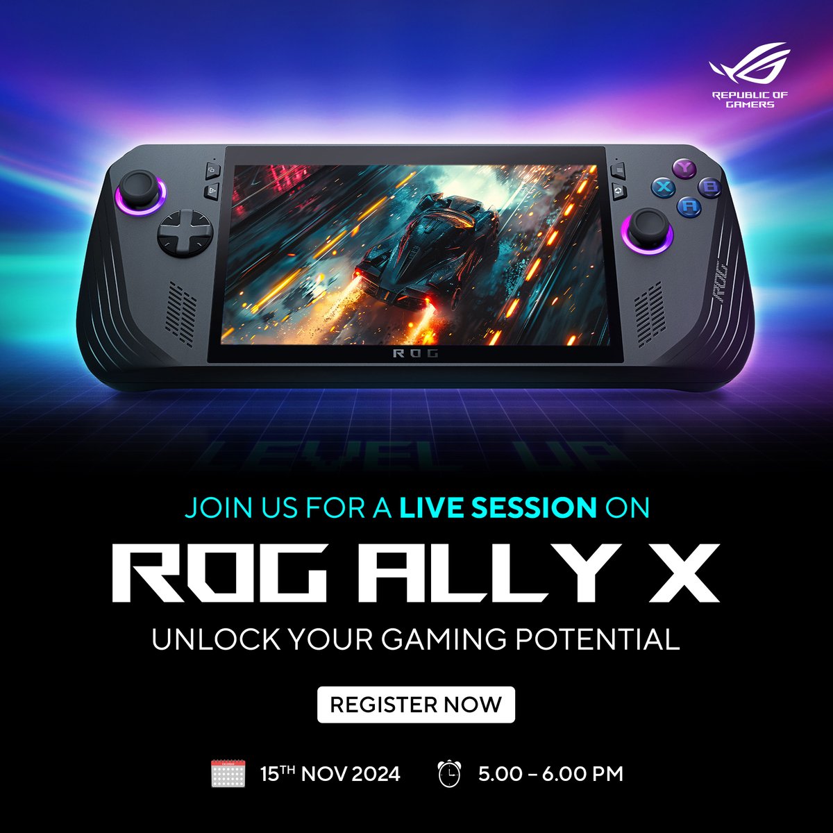 ASUS_ROG_IN's tweet photo. Join us for an exclusive ASUS Live session, where we'll dive into the power-packed ROG Ally X! Discover all the features, and experience live demos! 🎮🔥

Register now 👉 https://t.co/93AKqwlH3s

#ROGIndia #ASUSLive #ROGAllyX https://t.co/2fs1sCPfE6