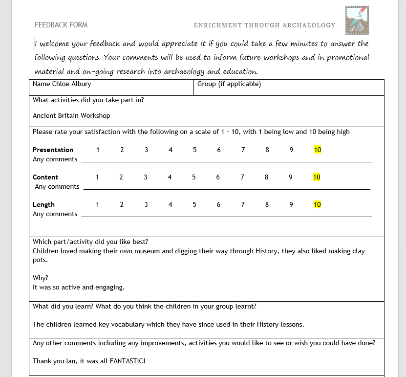 Here's the feedback from our workshop with Yr 3 Burlington Junior School!
#ArchaeologyInSchools #StoneAge #workshops #KS2 #historyteacher