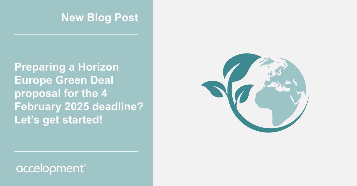 ⏰ Don't miss out on securing #funding for your #HorizonEurope #GreenDeal project - #proposal submission deadline is approaching on 4 Feb 2025, with less than 3 months to prepare. Our steps will help you complete it in time - read our latest #blog post:

bit.ly/3AyUNdZ