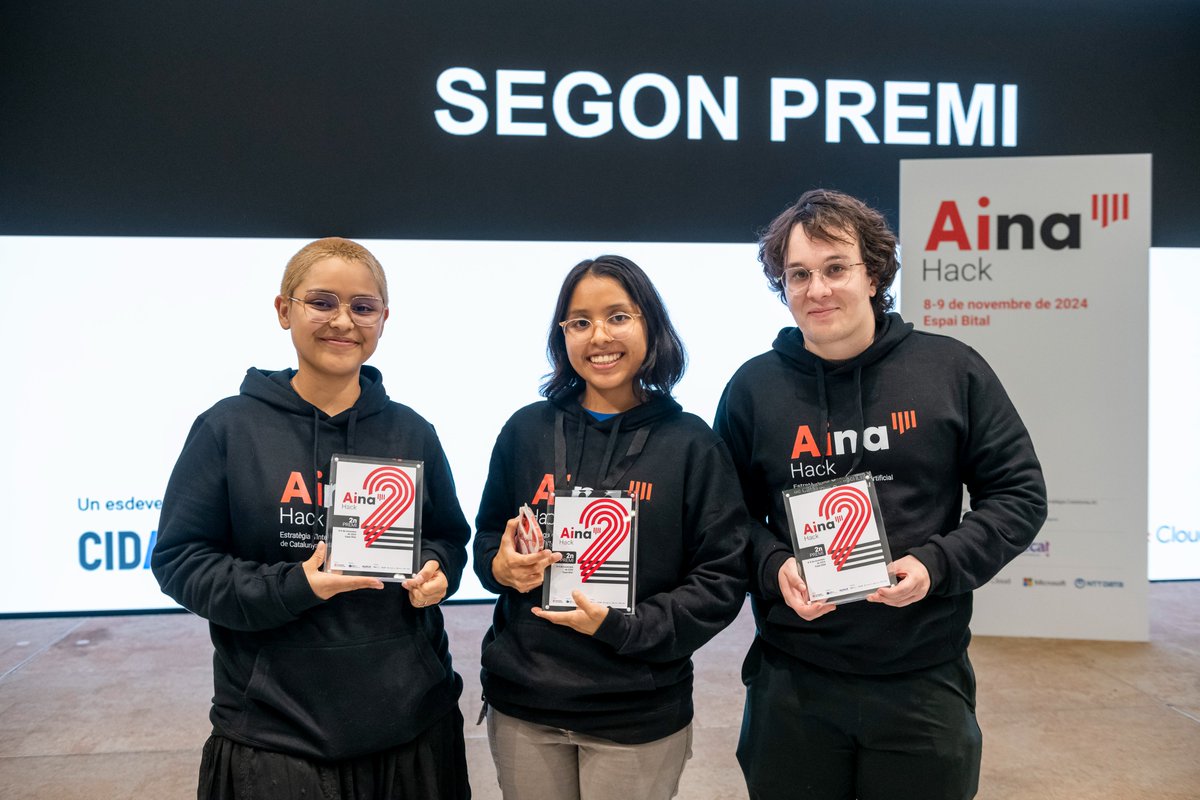 🔴🚀 Èxit de l'#AinaHack!

Hi han participat 20 equips amb un total de 67 persones per impulsar la creació d’eines per a una administració més àgil, propera i en català!

👏 Felicitats a tots els participants i als guanyadors i guanyadores:

👉 tuit.cat/2cm1h