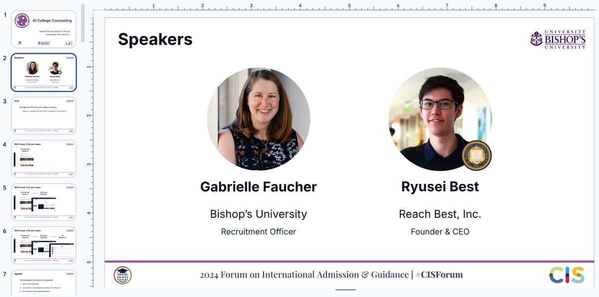 I was invited to speak at the <a href="/CISEducation/">Council of International Schools</a> forum in Basel, Switzerland! 

This Nov 15th, <a href="/UBishops/">Bishop's University</a> and I will introduce AI college counseling to the top int'l schools and universities in the world.

Super excited to connect with everyone! See you in Basel!

#CISForum #reachbest