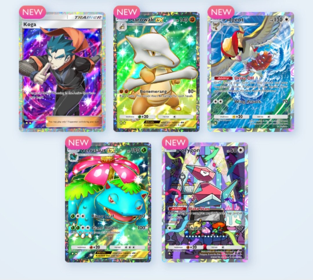 Is this what they call a God pack? #PokemonTCGPocket happy they're all new cards for the dex 🙌