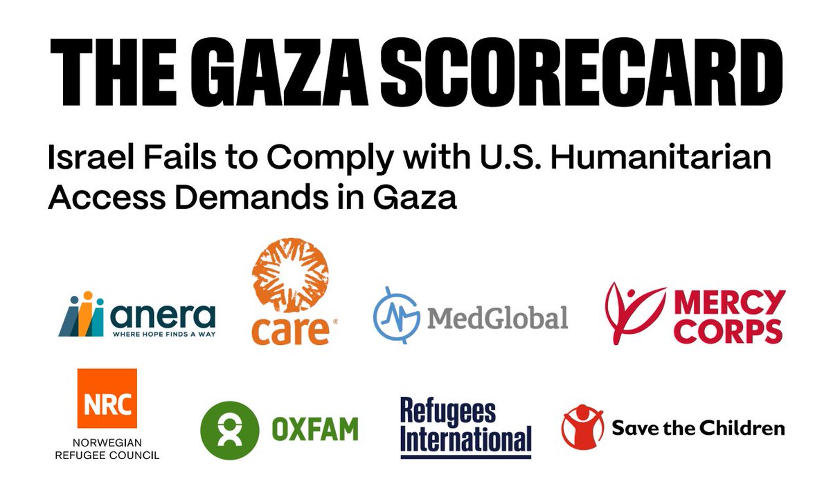 🚨BREAKING: Oxfam along with seven humanitarian organizations, has released a scorecard showing that Israel has failed to comply with the US demands to reverse the deteriorating humanitarian conditions in #Gaza. 
Read more 👉oxf.am/4fjXvTJ