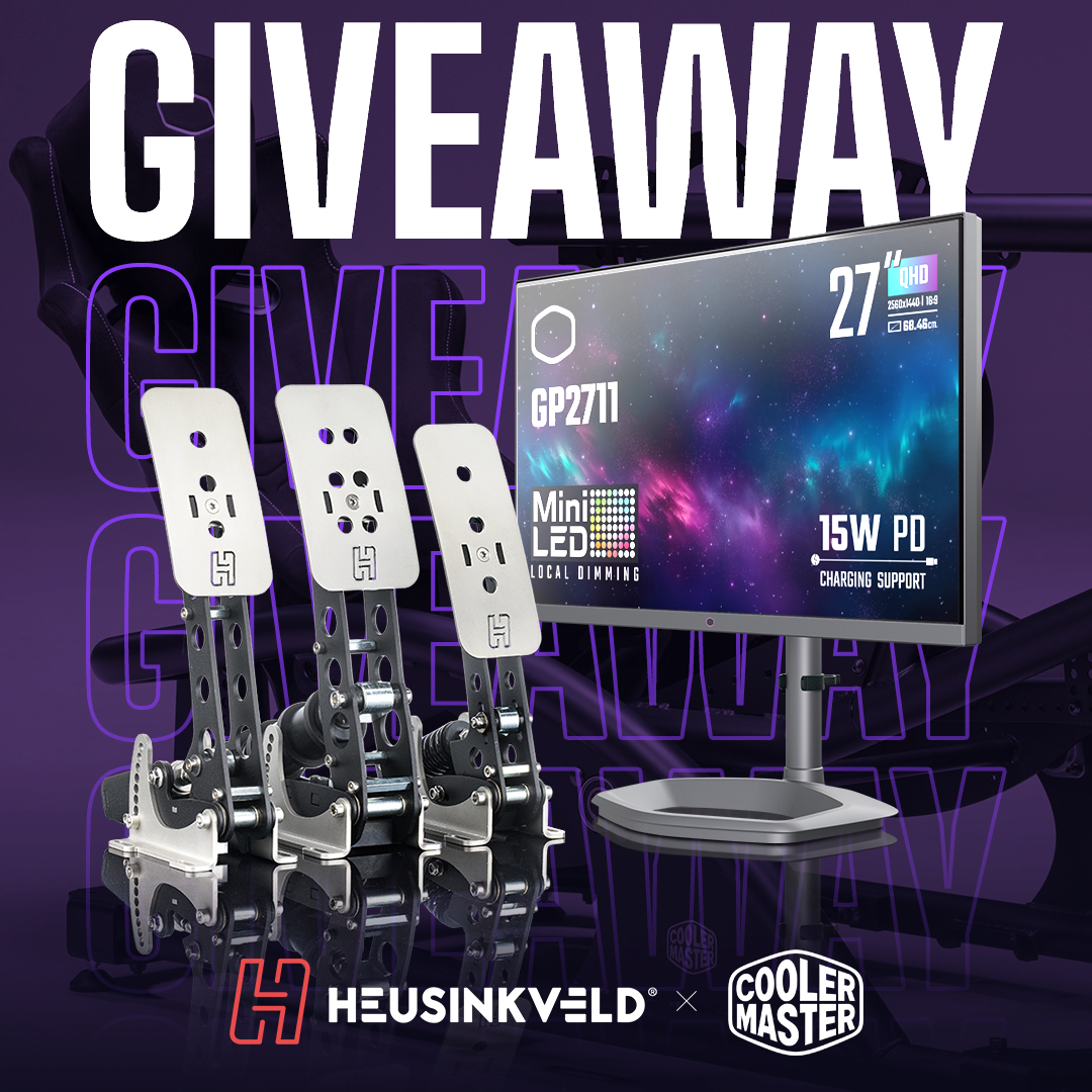 🚨 Giveaway Alert! 🚨

Cooler Master &amp; <a href="/HeusinkveldEng/">Heusinkveld</a>  are teaming up to give away an epic prize bundle! 🏁

🏎️ Heusinkveld Sprint 3-Pedal Set Black
🖥️ Cooler Master 27" Mini-LED Monitor

Enter now to win 👉 bit.ly/cmheusinkveld

#SimRacing