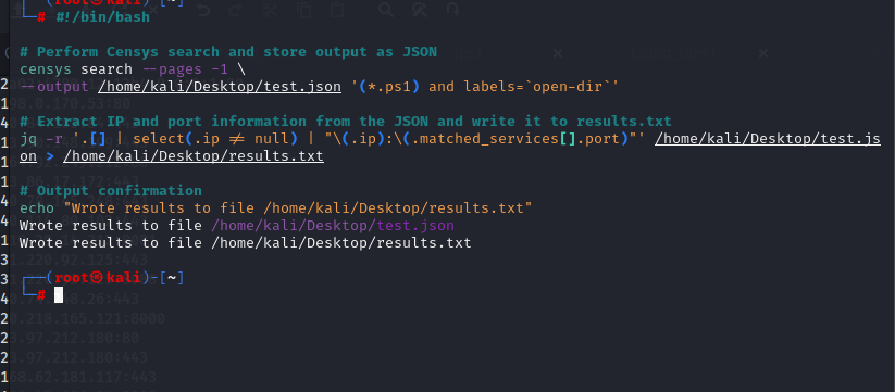 banthisguy9349's tweet photo. Example number 2!

#opendir scraping!

The following query search for .ps1 extension files with open-dir. 
https://t.co/lFrO6ozILc

parsing this query into my CLI with @censys to pull the results. https://t.co/smiAgK2z97