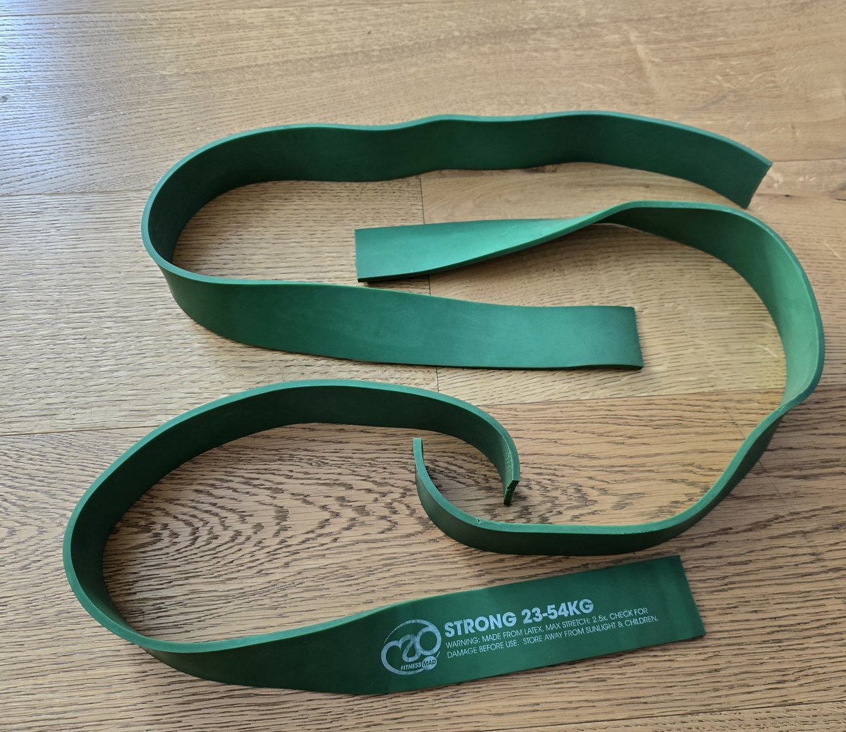 Managed to 'shatter' my  strong resistance band. 

No, I'm not that strong. Am guessing it was due to it being taken abroad and the temperature/pressure in the aircraft hold affected it somehow. Has anyone else come across that? 

They are good so will get another from <a href="/Mad_HQ/">Fitness-Mad | Yoga-Mad | Pilates-Mad</a>