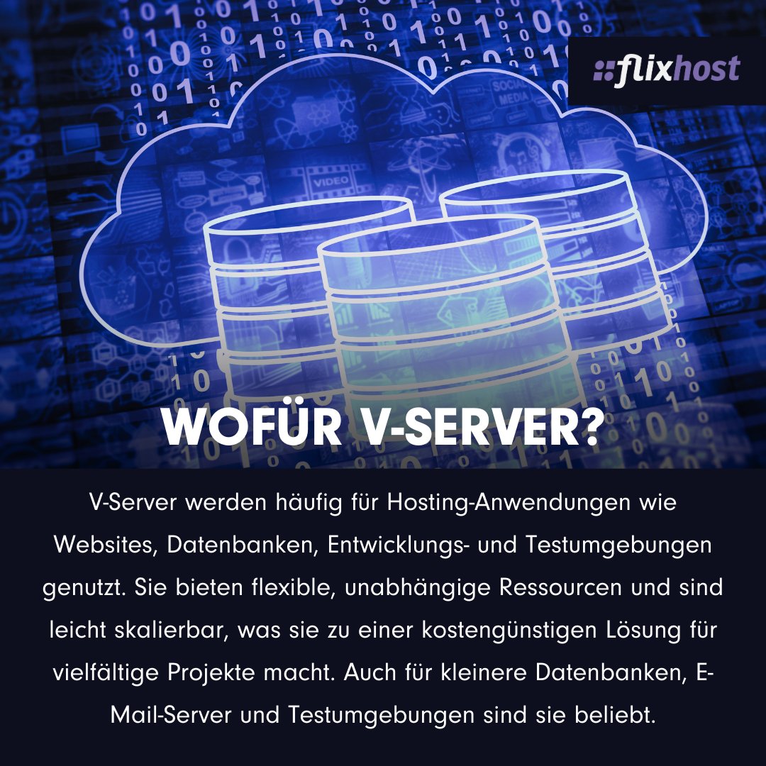 FlixHost's tweet photo. 🔍 Wissensdatenbank: Was ist ein VServer? 🔍
Ein VServer (Virtueller Server) ist ein digitaler Allrounder: Er läuft in einer virtualisierten Umgebung und ermöglicht es, mehrere unabhängige Server auf einer einzigen physischen Maschine zu betreiben. Ideal für Hosting, Web-Anwendungen und Entwicklungsprojekte! 💻✨

Es gibt verschiedene VServer-Typen:
VPS: Kostengünstig mit geteilten Ressourcen.
VDS: Fest zugewiesene Ressourcen für mehr Stabilität.
Cloud VServer: Flexibel und skalierbar.

Egal ob für kleine Websites oder umfangreiche Anwendungen – ein VServer bietet Flexibilität und Leistung, die sich anpassen lässt. 🚀

Interessiert an einem eigenen VServer? 🌐💪 Entdecke die passende Lösung für dein Projekt und profitiere von flexiblen, skalierbaren Ressourcen. Starte jetzt durch und sichere dir deinen VServer bei https://t.co/YwtzHeCsmo! 👈

#VServer #VirtuellerServer #HostingSolutions #WebHosting #CloudHosting #ServerHosting #VPS #VDS #DigitalBusiness #FlixHost