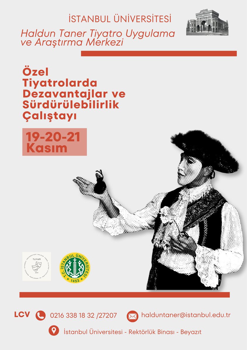 İstanbul Üniversitesi Haldun Taner Uygulama ve Araştırma Merkezinde 19-20-21 Kasım 2024 de yapılacak çalıştay. Herkese açık davetiye olarak bilgilendirmek istedim.