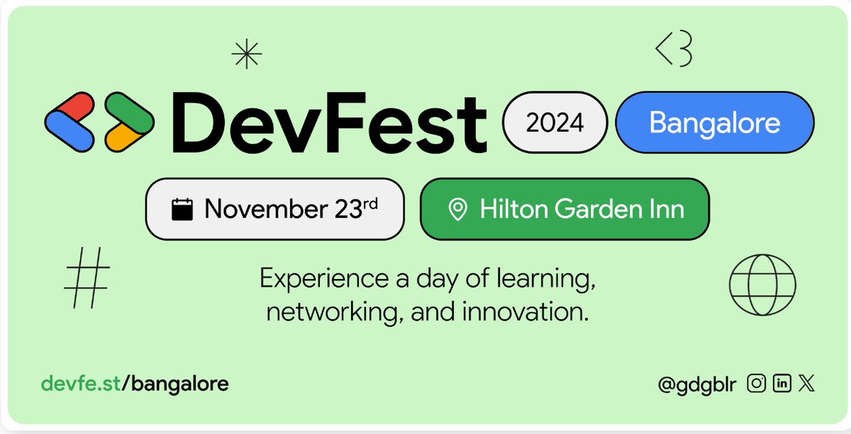 TechwithSunil's tweet image. Devfest Bangalore 2024, on 23rd November, register using the bellow link: konfhub.com/devfest2024/?r…