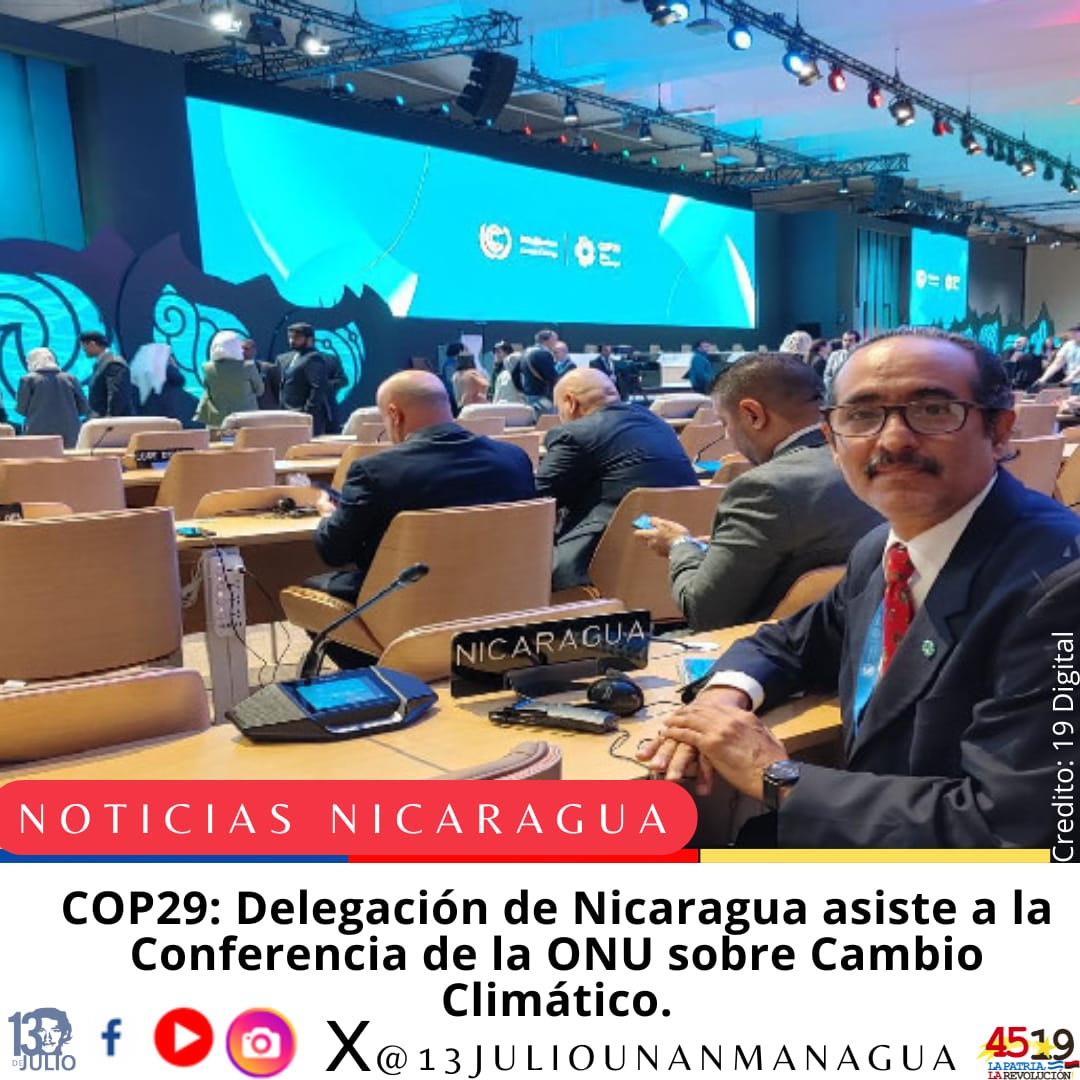 #Nicaragua asistió a la reunión de cambio climático, la COP 29, demostrando así su compromiso con el medioambiente 
#DanielTiemposDeVictorias
#4519LaPatriaLaRevolución
#SomosUNAN
#SoyCSM