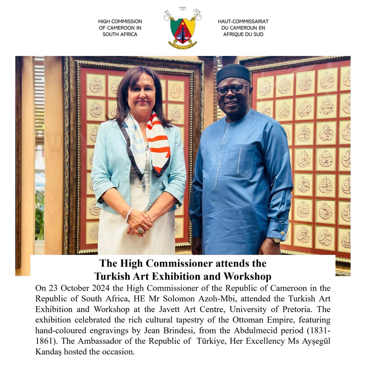 cameroonhc_sa's tweet photo. The High Commissioner at the Turkish Art Exhibition
#cameroon #cameroonian #visitcameroon https://t.co/RUQOUeu04V