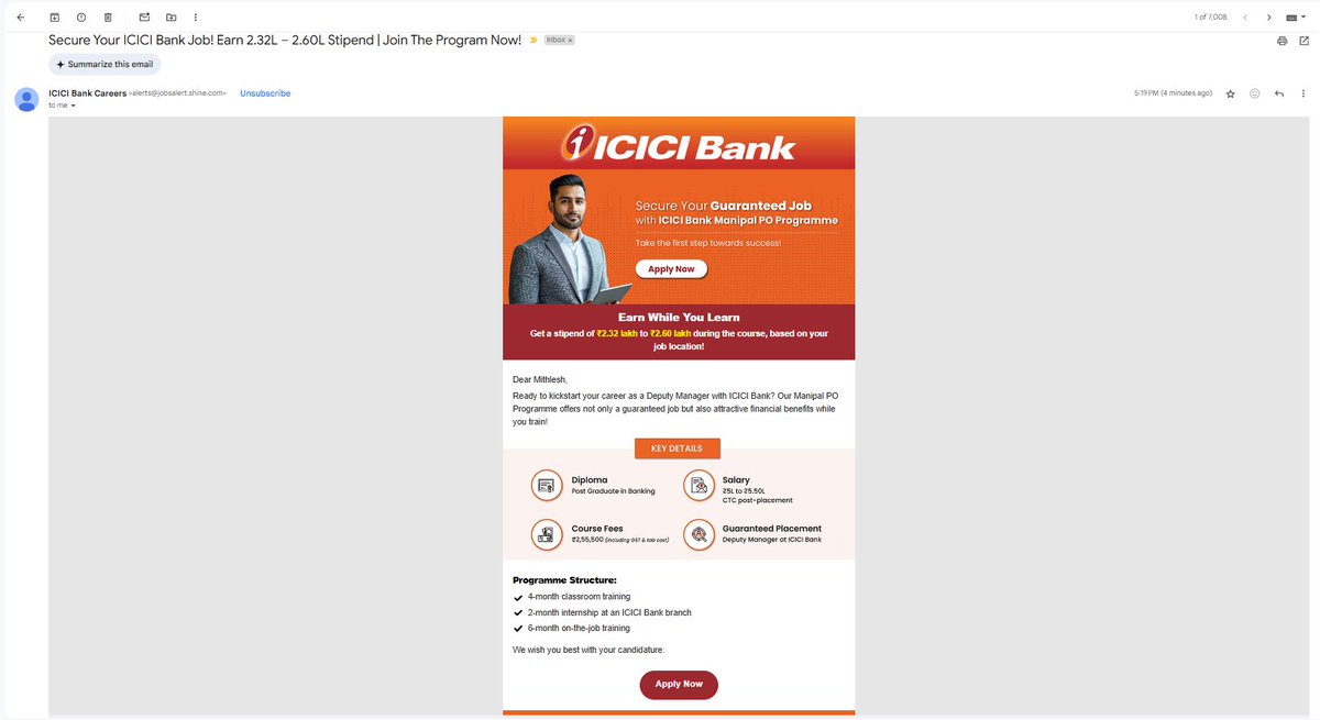 GATE_Result's tweet photo. Hi @ICICIBank @ICICIBank_Care , 

A course seller (i.e. https://t.co/hiQxeIq9YD) is selling courses using your name to mislead people. They are using your logo and brand name and exactly same format that you use to send your customer for communication. https://t.co/8Yu67BcKVe