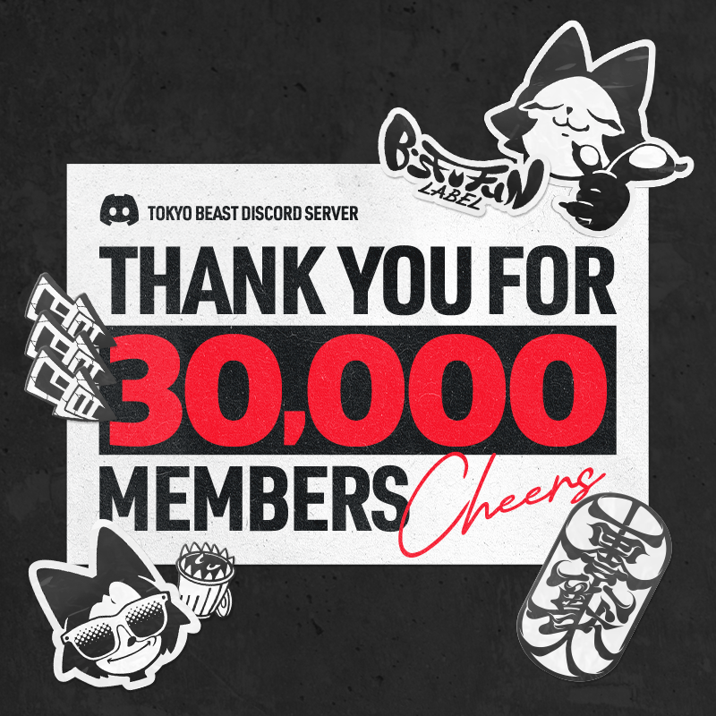 ◢◤  𝗧𝗢𝗞𝗬𝗢 𝗕𝗘𝗔𝗦𝗧 𝗗𝗜𝗦𝗖𝗢𝗥𝗗 𝗦𝗘𝗥𝗩𝗘𝗥  ◢◤

Our Discord server has surpassed 30,000 members! 
We are thrilled to welcome so many community members.

To celebrate, we will be holding a campaign to give away TB MYSTERY TICKET DIAMOND within Discord!

#TOKYOBEAST