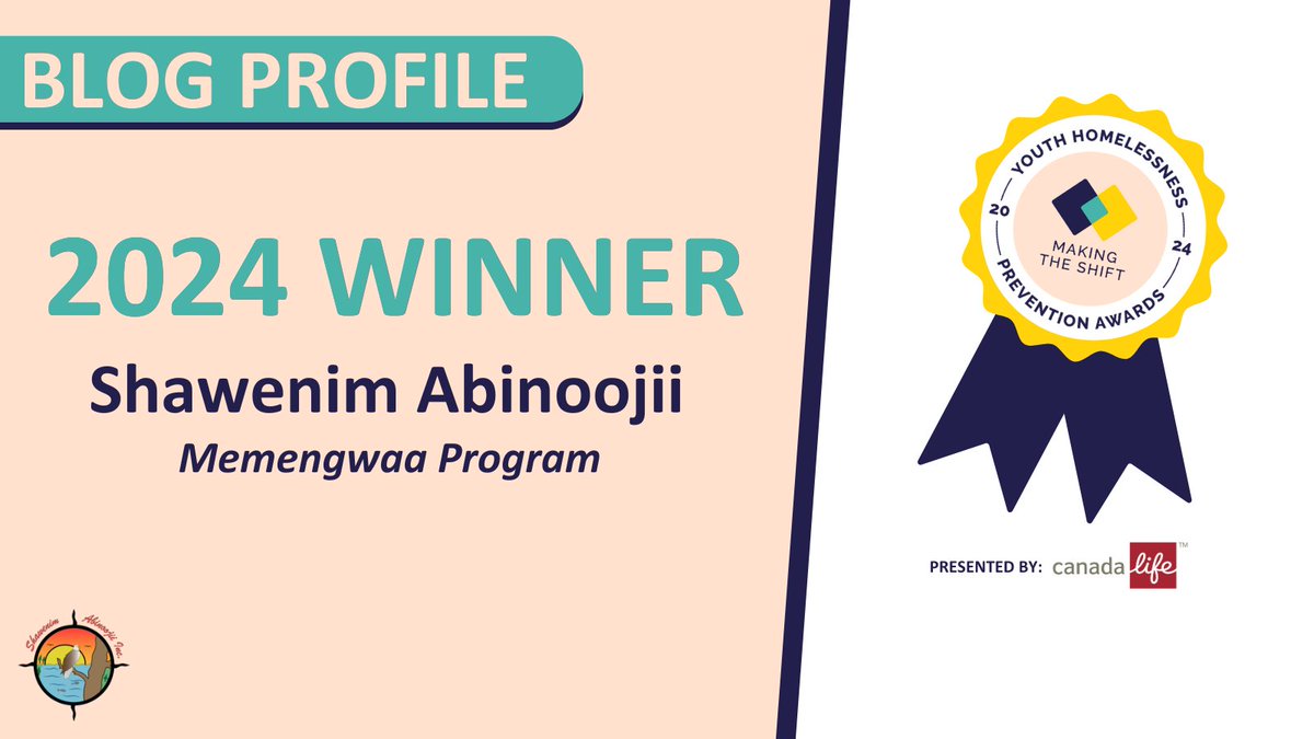 Shawenim Abinooji’s Memengwaa Program program was recently selected as one of the winners of the 4th annual #MtSPreventionAwards.

Read this blog to learn more about this initiative and how it’s preventing Indigenous #YouthHomelessness:  ow.ly/iAl950U3b1z