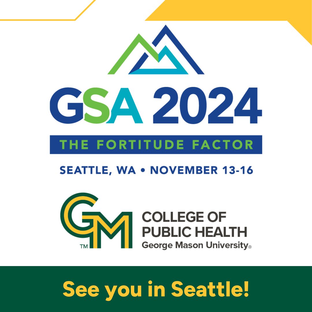 Mason Public Health (@masonpubhealth) on Twitter photo Looking forward to seeing you at the <a href="/geronsociety/">Gerontological Society of America (GSA)</a> meeting in Seattle! Check out this amazing roster of at least 15 CPH faculty and student presentations and add them to your schedule!
Learn more: ow.ly/6A5u50U3zGv Looking forward to seeing you at the <a href="/geronsociety/">Gerontological Society of America (GSA)</a> meeting in Seattle! Check out this amazing roster of at least 15 CPH faculty and student presentations and add them to your schedule!
Learn more: ow.ly/6A5u50U3zGv
