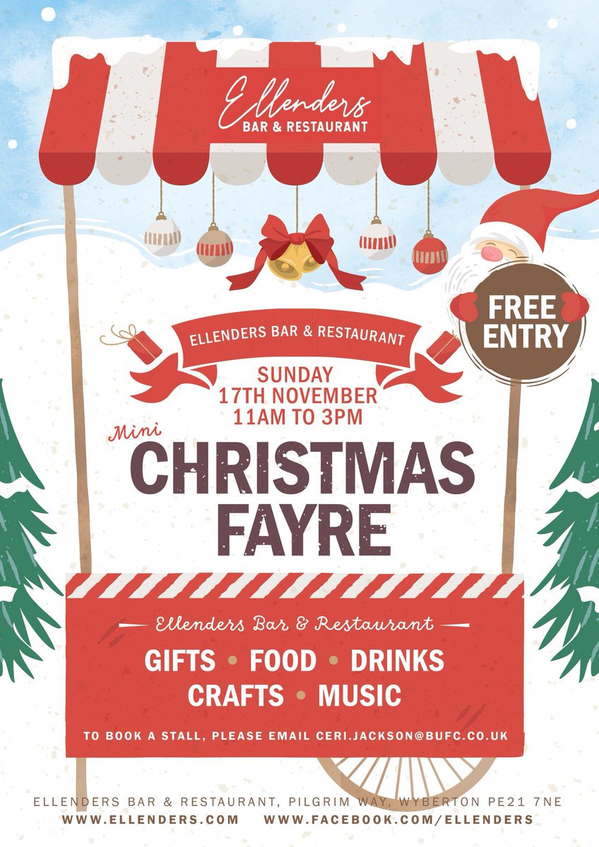 🎄🎅🛍 Our Christmas Fayre is this Sunday 17th November, 11am to 3pm. Lots of stalls to browse! 

Everyone welcome, free entry and parking. The Christmas music will be on, and food and drinks will be available. The club shop will also be open. Pop in and support local.