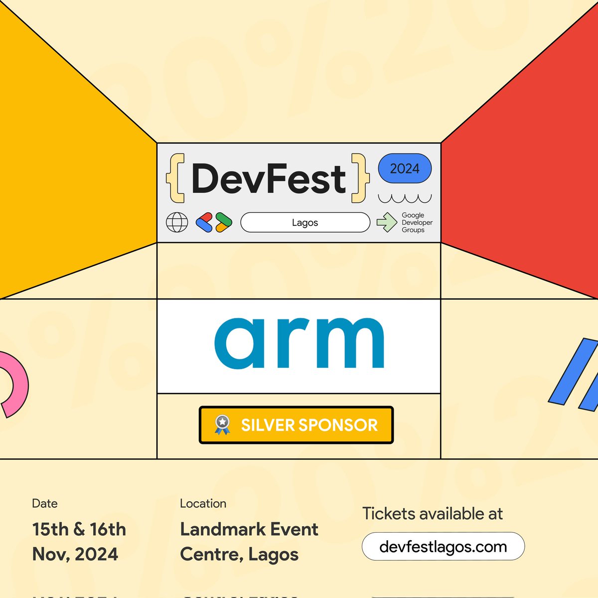 Join us as we welcome <a href="/Arm/">Arm</a> as a Silver Sponsor for DevFest Lagos 2024! 🎉

Arm is a leader in semiconductor technology, powering the world's most innovative devices with their advanced processors, GPUs, and software solutions. From smartphones and wearables to IoT and automotive