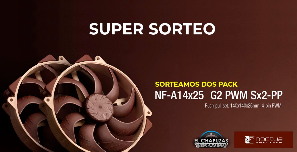 elchapuzas's tweet photo. SUPER SORTEO

Para participar:
- Sigue a ElChapuzas y a @Noctua_at 
- Haz retweet
- Comenta con #ElChapuzasInformaticoyNoctua https://t.co/NjcCpyiiQm
