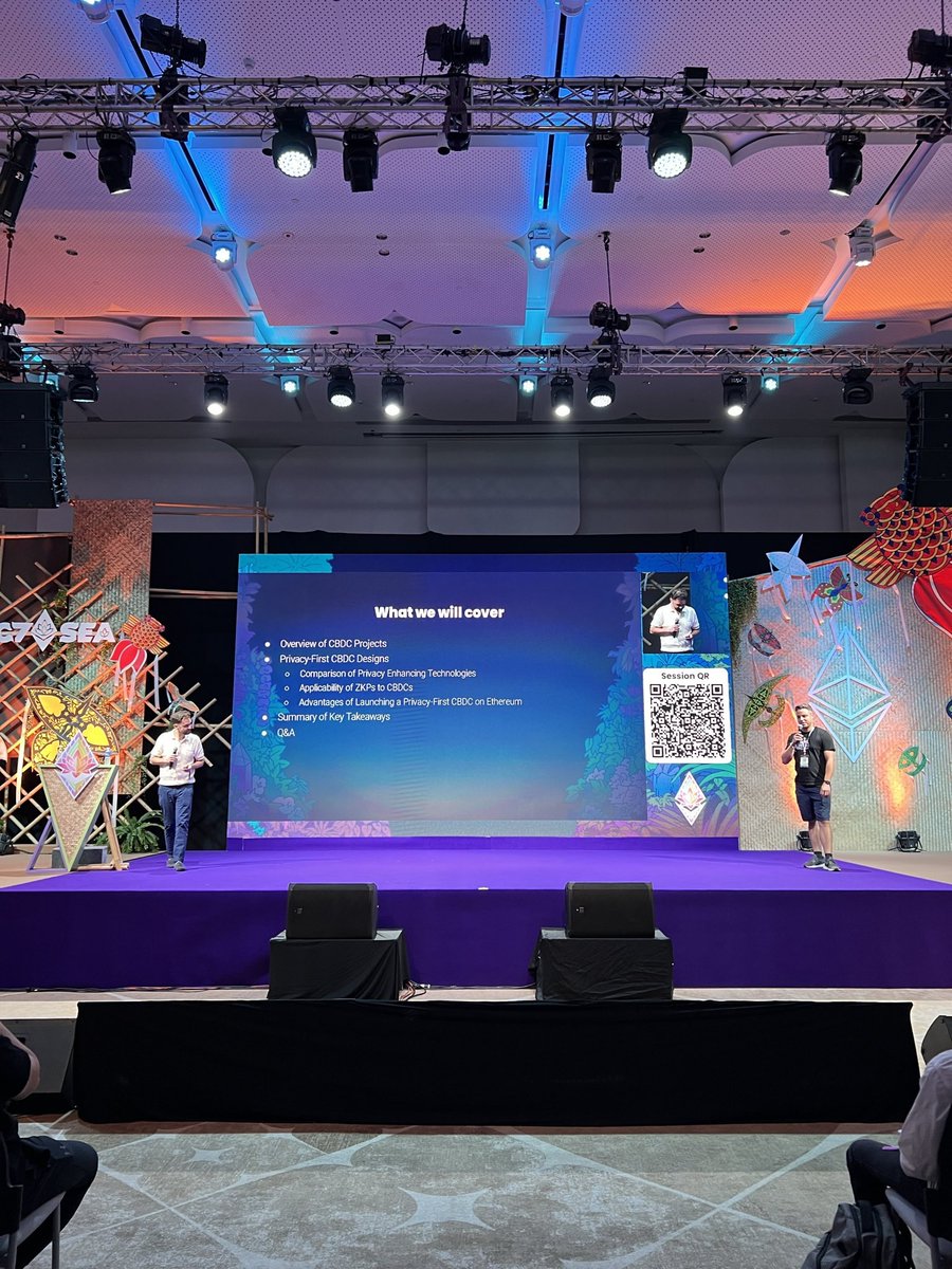 aztecnetwork's tweet photo. CBDCs, CBDCs everywhere… but what about privacy CBDCs? 👀
@jaosef & @punk6052 hit the main stage at Devcon today to talk about privacy-first CBDCs—how ZKPs make them possible and the advantages of launching one on Ethereum. https://t.co/xRaKaoq9vu
