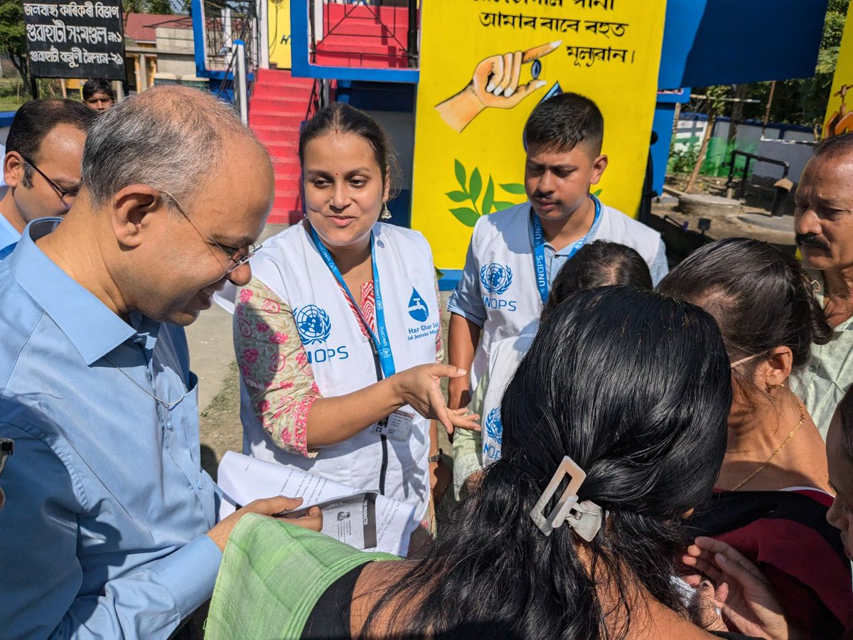 Shri Ashok Meena, Secretary, DDWS along with Mission Director <a href="/JJMAssam/">JJM_Lakhimpur_Assam</a> &amp; Mission Director SBM Grameen along with other officials of the state visited Kamrup rural district in one of <a href="/UNOPS/">UNOPS</a> intervention village ( Bathan) to witness the progress of the mission. <a href="/jaljeevan_/">Jal Jeevan Mission- #JalJeevanMission #HarGharJal</a>