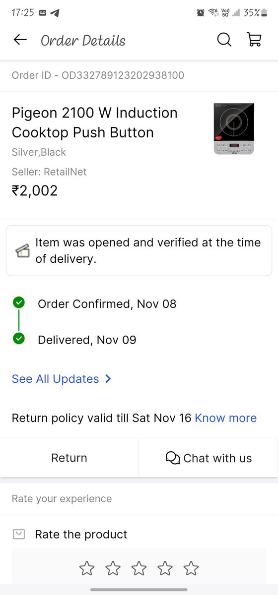 Shiva_K7's tweet photo. 2 days back I bought pigeon induction cook top and that is not working for 1 day same scenario here also, @Flipkart is escaping by saying it's company issue to resolve, pigeon service are saying that for 2000 rs product service I have to go for 100km long service centre https://t.co/jVFIpjkoZf