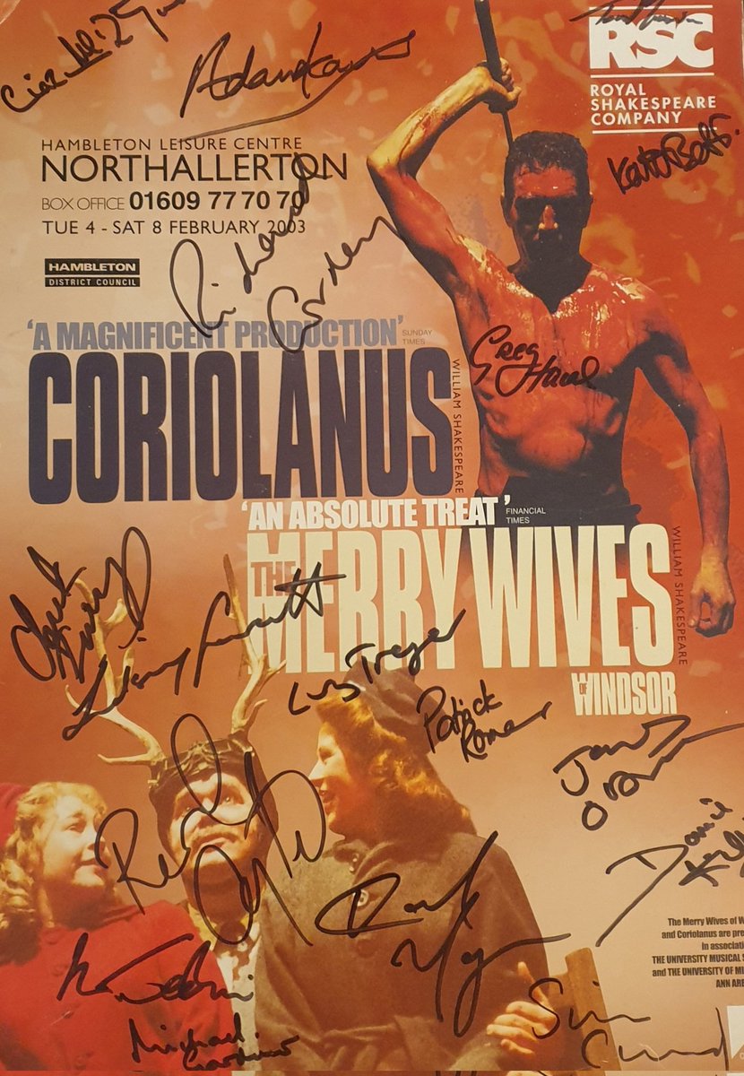 One of my prized possessions: a signed poster from one of my very first roles, <a href="/TheRSC/">The RSC</a>'s The Merry Wives of Windsor directed by <a href="/RachelRidley13/">Rachel Kavanaugh</a>. Played one of the boys married off to Caius and Slender - such great memories! 🎭 #actor #Theatre #throwback
