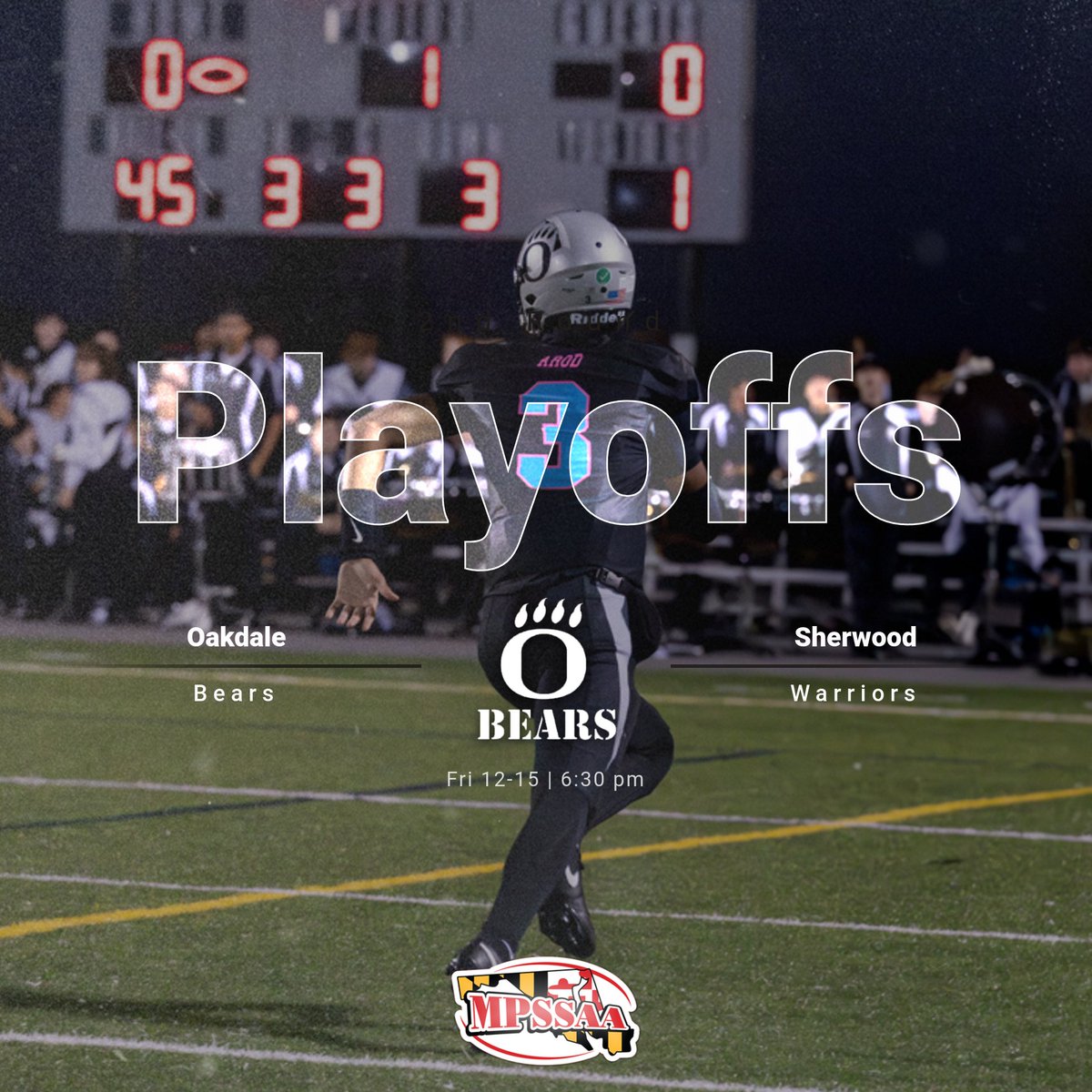 It’s Official.. your Bears will travel to Sherwood Friday at 6:30 pm for our 2nd Round game! See you there!