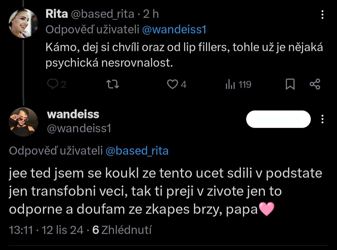 Děkuji za milé přáníčko, budu tu ještě dlouho, abych chlapům v šatech připomínala, že jsou jen chlapi v šatech 🤭 Tvoje No. 1 Terfka