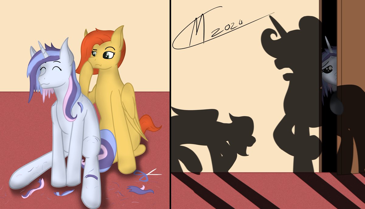 MasterRennDraw's tweet photo. Snow Petale needed a new haircut. Not sure it was a good idea. https://t.co/XdYmrZI6mL