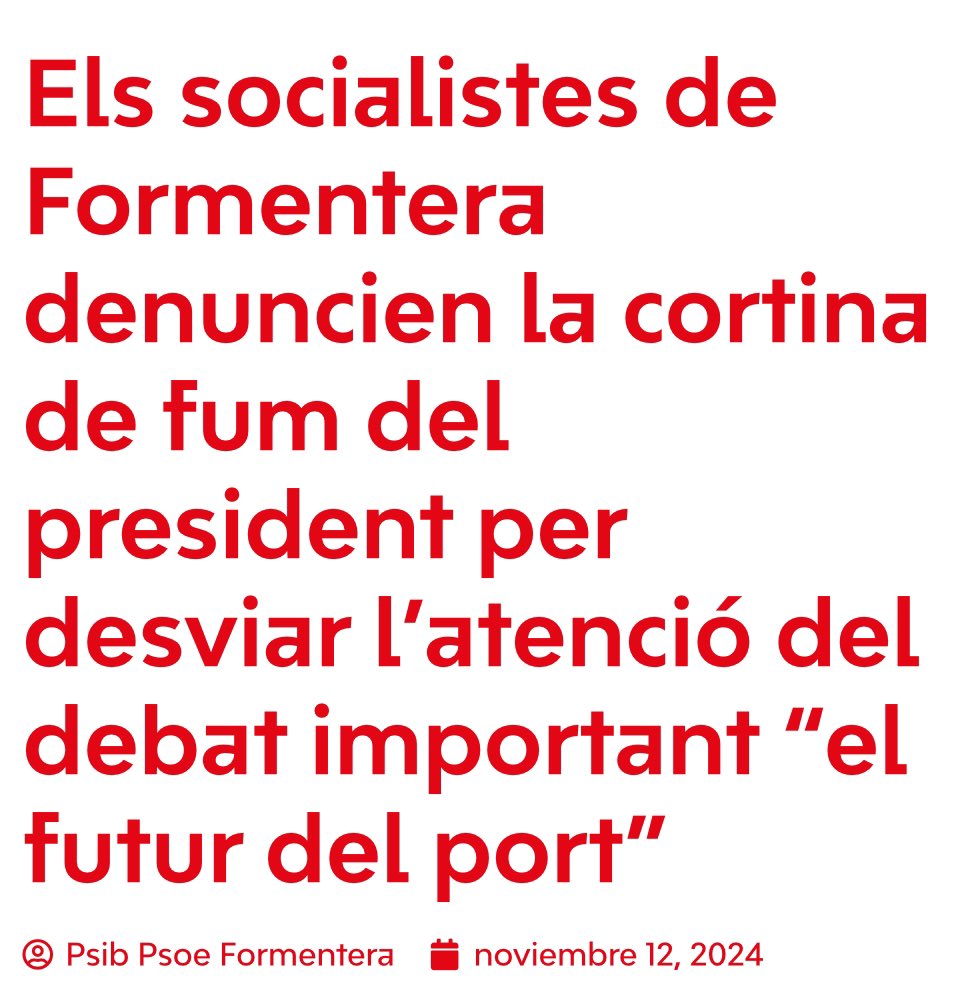 PSOEFormentera's tweet image. 😶‍🌫️El president Córdoba estén una cortina de fum per segrestar el debat sobre el futur del port de Formentera

❌No convoca el ple ordinari, en contra de la legalitat
❌No vol fer públic l’informe de la comissió de codi ètic 
🗣️Parla de ‘denúncies’ però no dona dades d’aquestes
👇