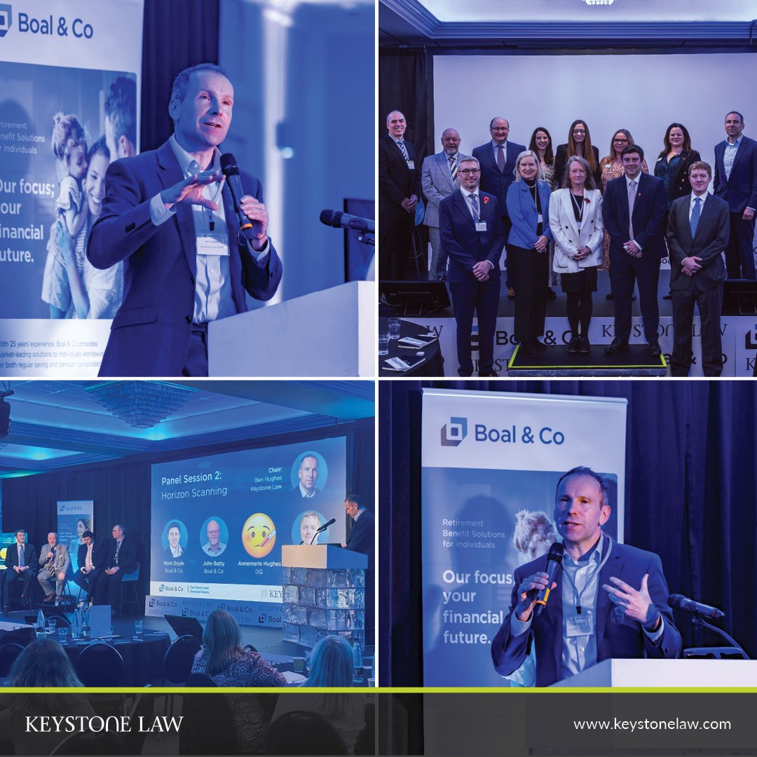 Our pensions expert Ben Hughes recently spoke at and hosted Boal &amp; Co’s Pensions Governance Conference. Ben delivered a joint presentation with Simon Evans of CMS on Data Protection and GDPR, and also hosted panels on current pensions issues and future developments in pensions.