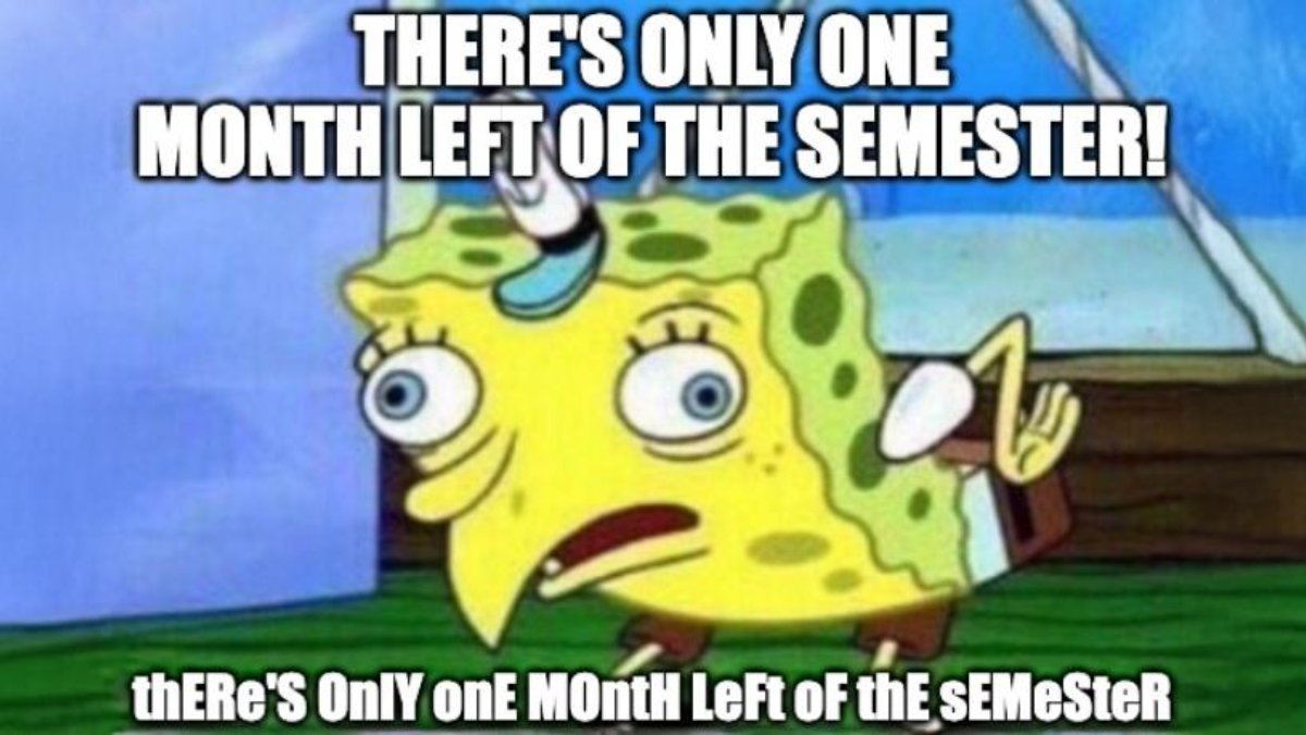 🌊 🧽 Just 4 more weeks until you're free like jellyfish in the ocean! 🐠 You can do it! Every quiz and assignment is a step closer to your Krabby Patty dreams! So keep smiling, stay optimistic, and let’s finish strong! 🎉🏆 #Motivation #CollegeAdventures #SpongeBob