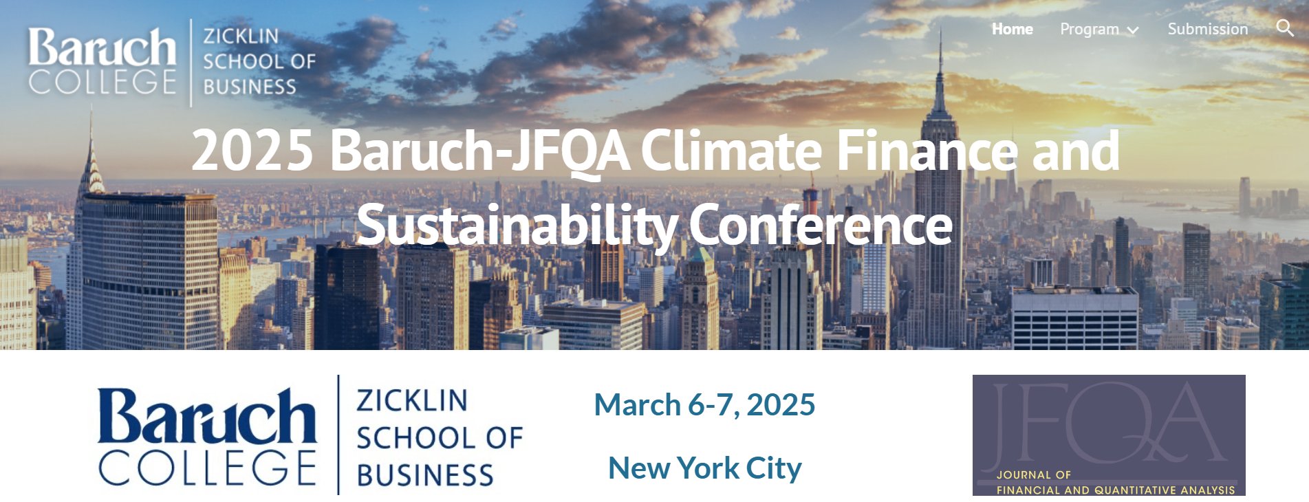 SSRN on X: &ldquo;Call For Papers 2025 Baruch-JFQA Climate Finance and 