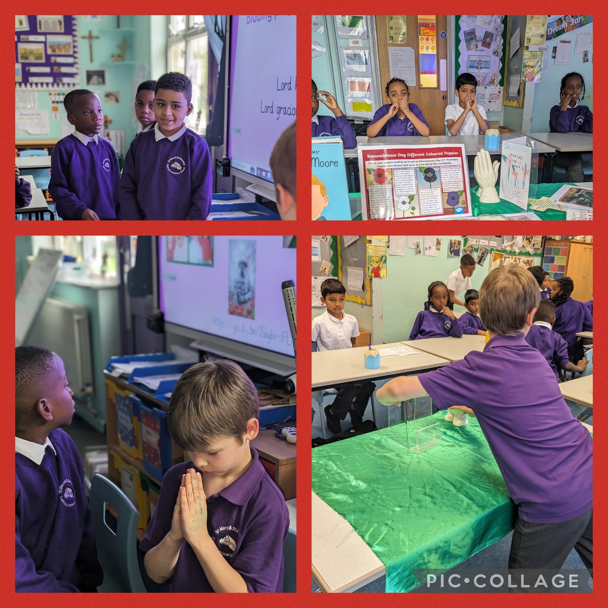 StMaryStBen's tweet photo. A beautiful Remembrance Day Holy time led by two of Miss McKenna's children. We also prayed for all in heaven as we remember them during November #HolyTime #Remember https://t.co/OjRIGsXxLD