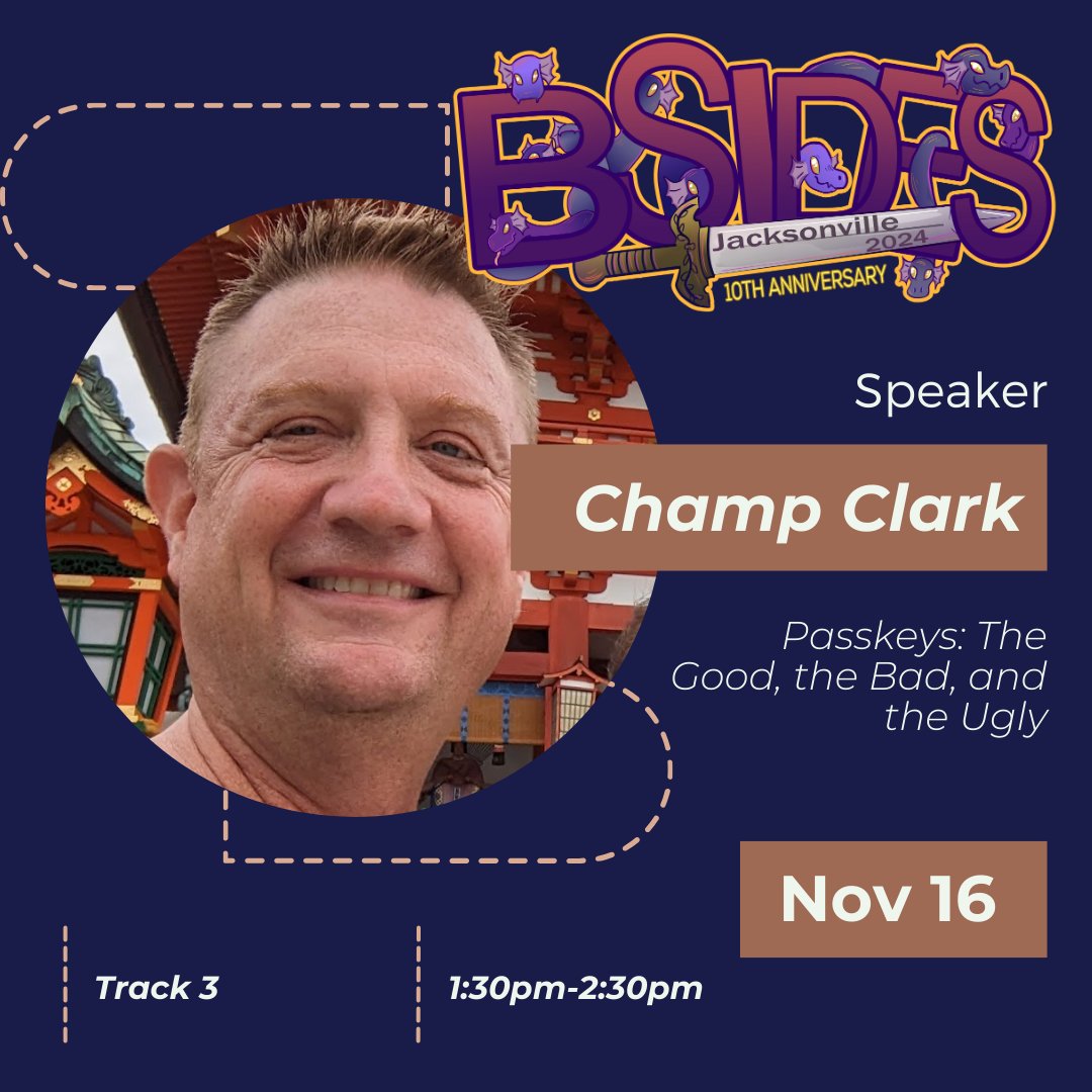 Meet our amazing speakers! Champ Clark #convention #cybersecurity #infosec #jaxfl #bsides #bsidesjax