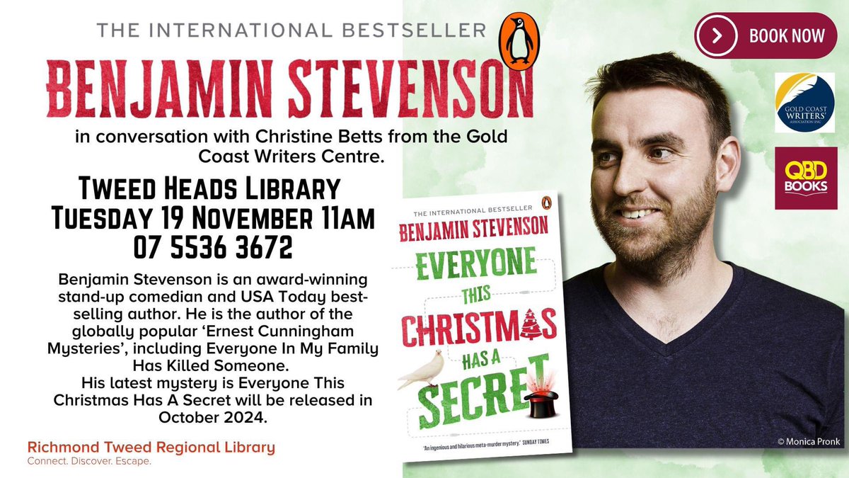 bretonne58's tweet image. Love, love his books because they are so quirky. Murder at its best!
Can’t wait to see him in my library🤗🤓
#BenjaminStevenson