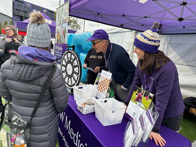 Our UW Men’s Health Center physicians and volunteers  were excited to join the <a href="/uwmedicine/">UW Medicine</a> booth at the <a href="/UW_Football/">Washington Football</a>  game last week! We had a great time talking with Dawg fans about patient care. Thanks to all the fans who visited!